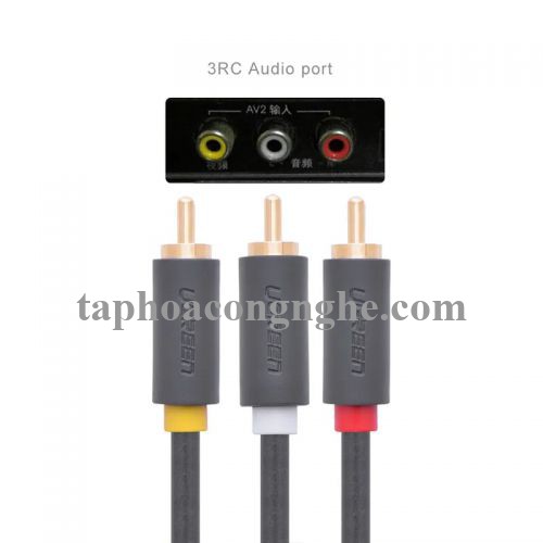 Ugreen 10526 3M màu Đen Cáp âm thanh Bông sen 3 ra 3 dương AV105 30010526